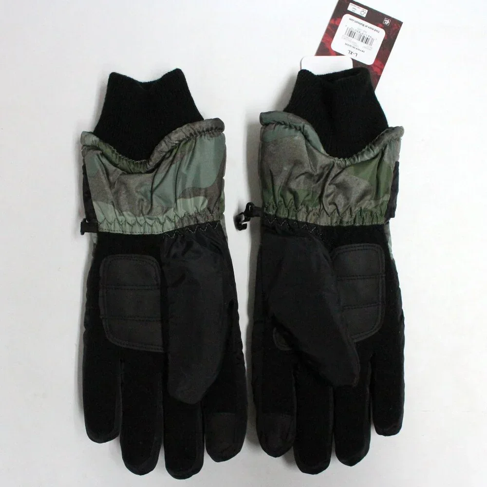 Swiss Tech L-XL Black and Camouflage Peakproof Waterproof Ski Glove